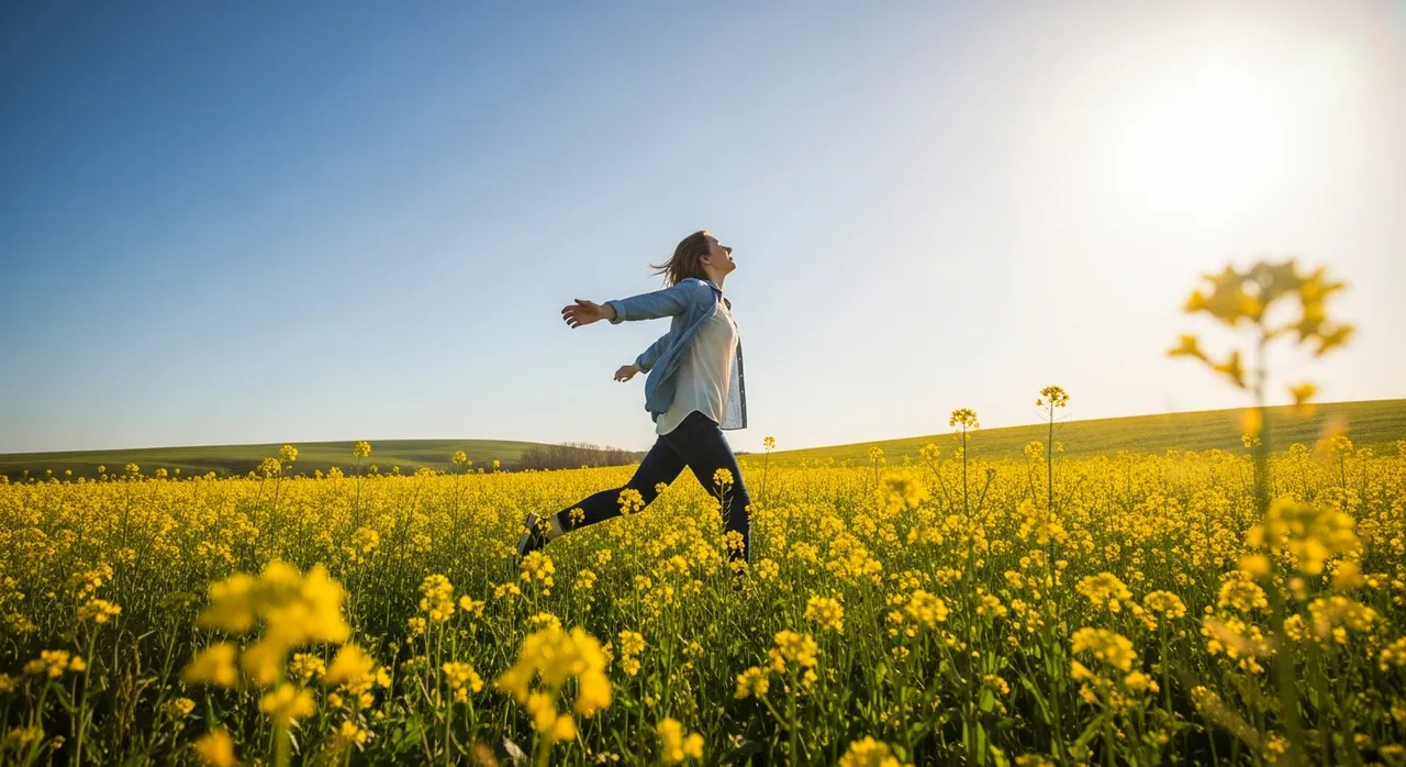 A person in a field